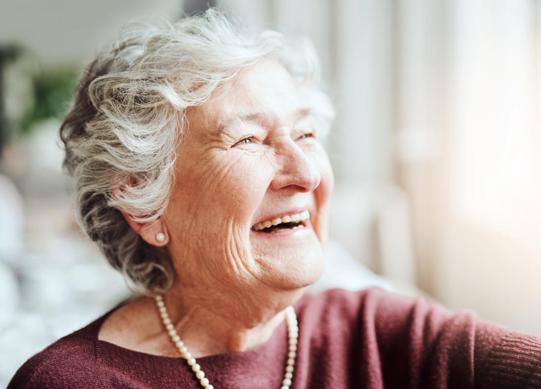 older woman laughing